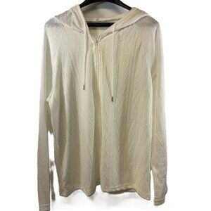 Women’s Off-White Lightweight Hooded Full-Zip Sweater – Plus Size XXL